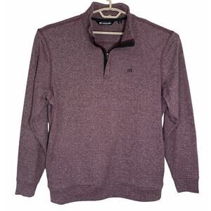 Travis Mathew Golf Sweater Men's Long Sleeve Maroon XL 1/4 Zip Athleisure